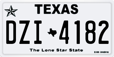 TX license plate DZI4182