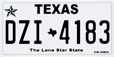 TX license plate DZI4183