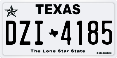 TX license plate DZI4185