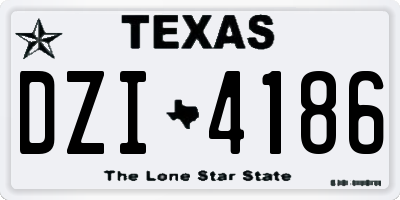 TX license plate DZI4186