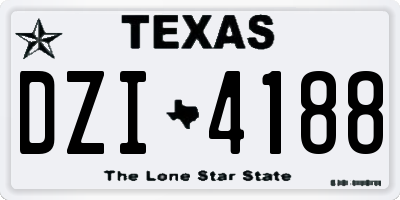 TX license plate DZI4188