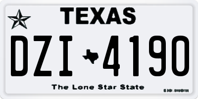 TX license plate DZI4190
