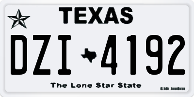 TX license plate DZI4192