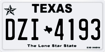 TX license plate DZI4193