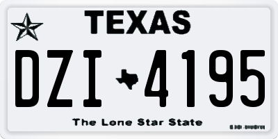 TX license plate DZI4195