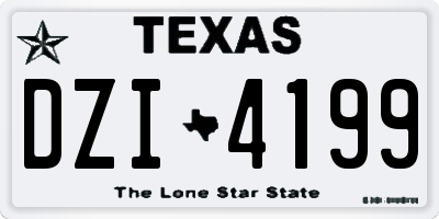 TX license plate DZI4199