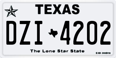 TX license plate DZI4202