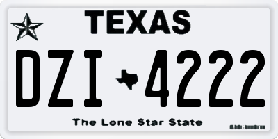 TX license plate DZI4222