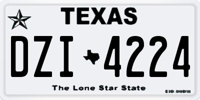 TX license plate DZI4224