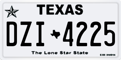 TX license plate DZI4225