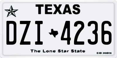 TX license plate DZI4236
