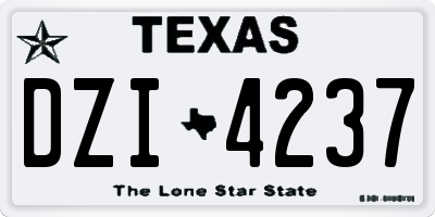 TX license plate DZI4237
