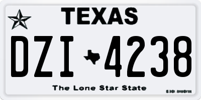 TX license plate DZI4238