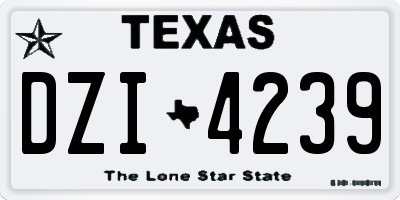 TX license plate DZI4239