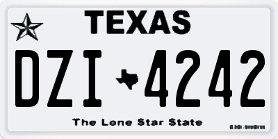 TX license plate DZI4242
