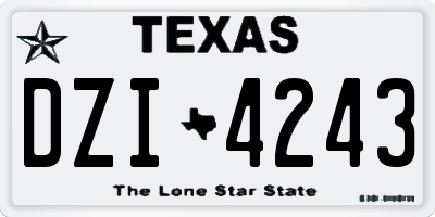 TX license plate DZI4243