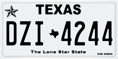 TX license plate DZI4244