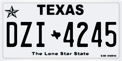 TX license plate DZI4245