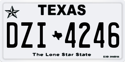 TX license plate DZI4246