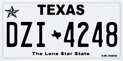 TX license plate DZI4248