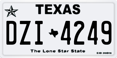 TX license plate DZI4249