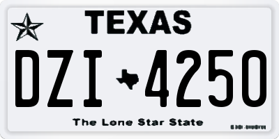 TX license plate DZI4250