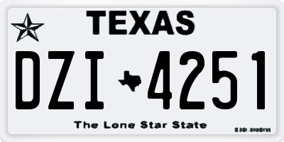 TX license plate DZI4251