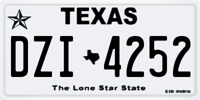 TX license plate DZI4252