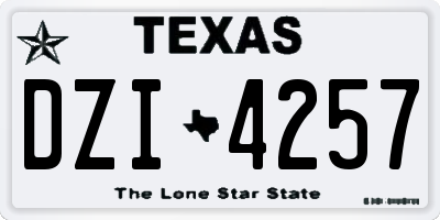 TX license plate DZI4257