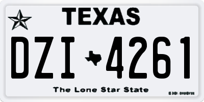 TX license plate DZI4261