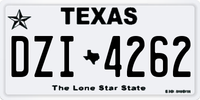 TX license plate DZI4262