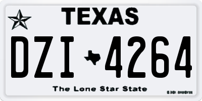 TX license plate DZI4264