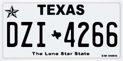 TX license plate DZI4266