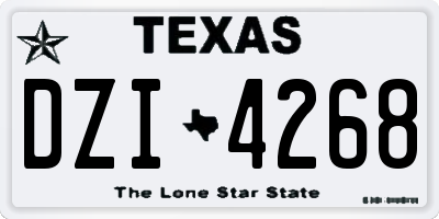 TX license plate DZI4268