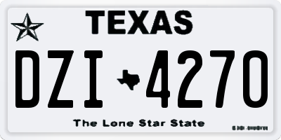 TX license plate DZI4270