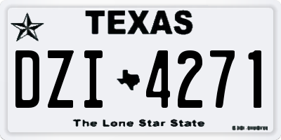 TX license plate DZI4271