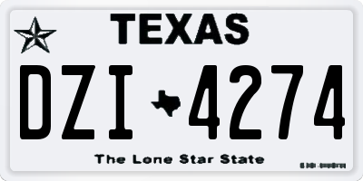 TX license plate DZI4274
