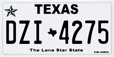 TX license plate DZI4275