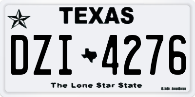TX license plate DZI4276
