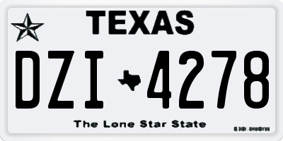 TX license plate DZI4278