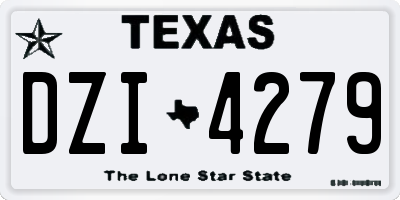 TX license plate DZI4279