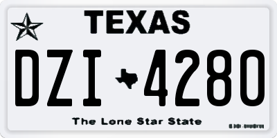 TX license plate DZI4280