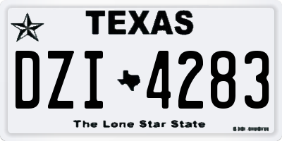 TX license plate DZI4283