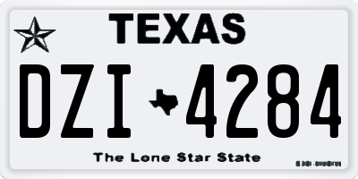 TX license plate DZI4284