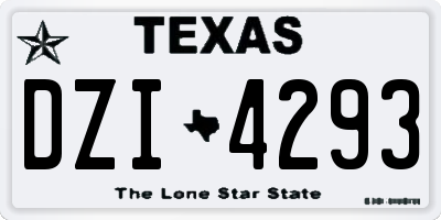 TX license plate DZI4293