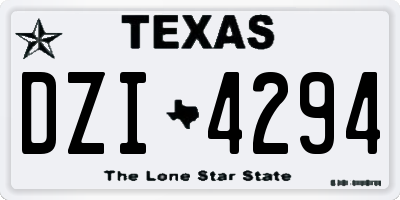 TX license plate DZI4294