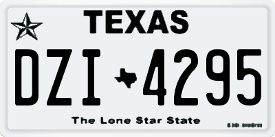 TX license plate DZI4295