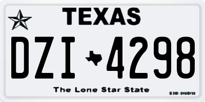 TX license plate DZI4298