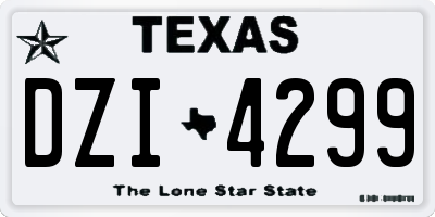 TX license plate DZI4299