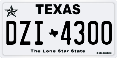 TX license plate DZI4300